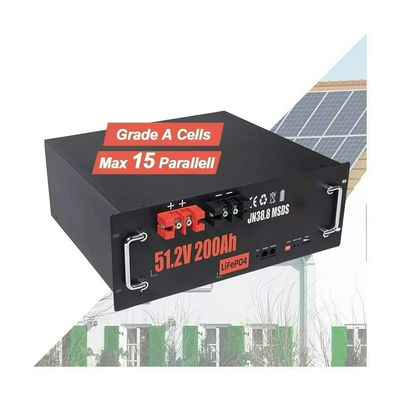 Type LiFePo4 monté sur un rack Batterie 51.2V 200Ah Pack de batterie rechargeable IP55