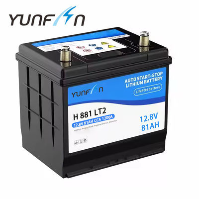 Système de démarrage et d'arrêt Batterie automobile au lithium-ion 12,8 V 81ah à haute densité d'énergie LifePO4