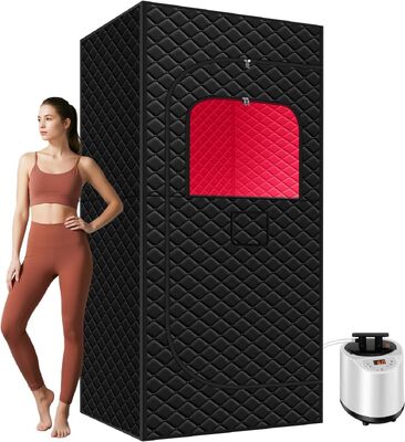 qualité Sauna infrarouge portable direct usine OEM ODM fibre de carbone personnalisée chauffage sauna domestique avec éclairage RVB installation en 5 minutes usine