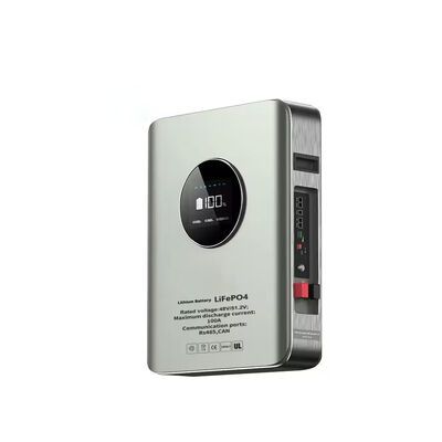 qualité Batterie LiFePO4 51,2V 100Ah murale 5,12 kWh de stockage solaire avec écran LCD, BMS intelligent RS485 CAN, indice IP55, solutions de vente en gros et d'étiquetage privé usine
