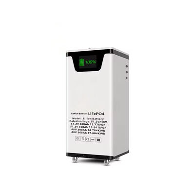 Qualité 51.2V 300Ah batterie LiFePO4 montée au sol15.36kWh stockage solaire avec affichage LCD Smart BMS RS485 CAN IP55 Solutions de vente en gros et de marque privée usine