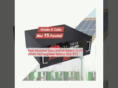 Type LiFePo4 monté sur un rack Batterie 51.2V 200Ah Pack de batterie rechargeable IP55