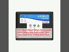 12.8V 108ah Lifepo4 batterie batterie rechargeable au lithium avec intégré BMS Cycles profonds Grade A pour le trolling RV bateau à moteur