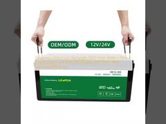 Recyclage de l'ion lithium rectangle 6000 fois batterie Paquet de batterie de catégorie A avec écran LED 12V 120ah avec une efficacité améliorée